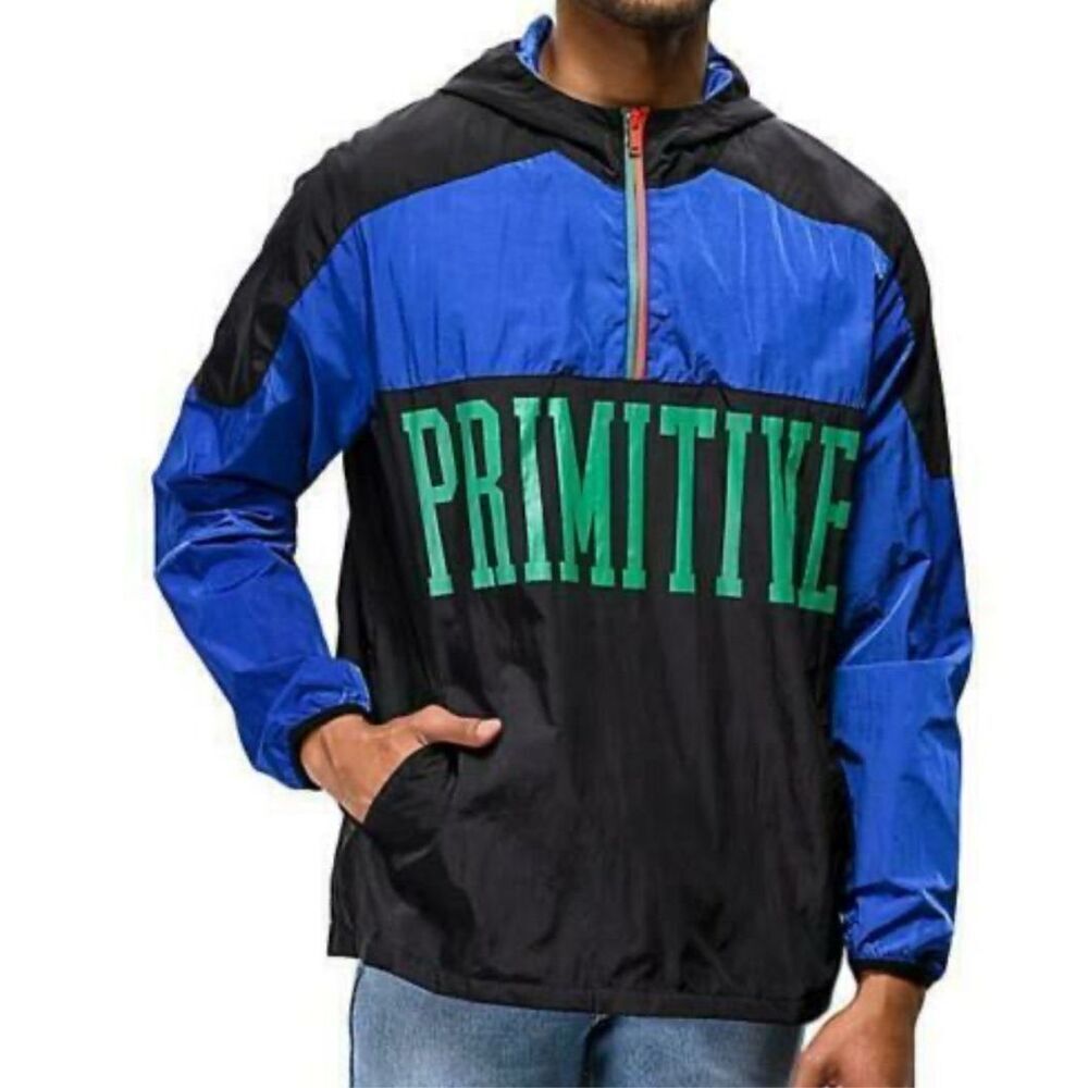 PRIMITIVE Men's CROYDON Skateboard Shell Jacket Blue/Black Small - Picture 1 of 8